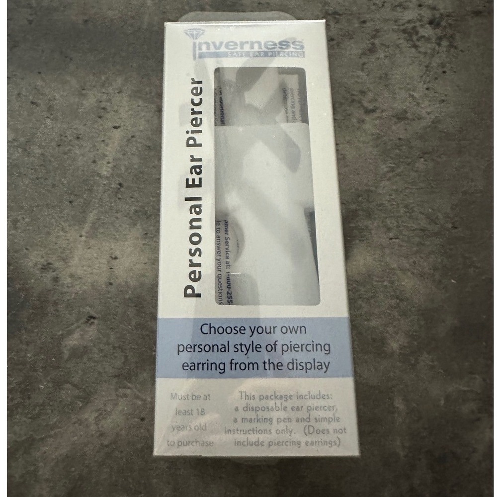 Inverness 2000 Personal Ear Piercer Disposable Home Piercing Kit Sterile White